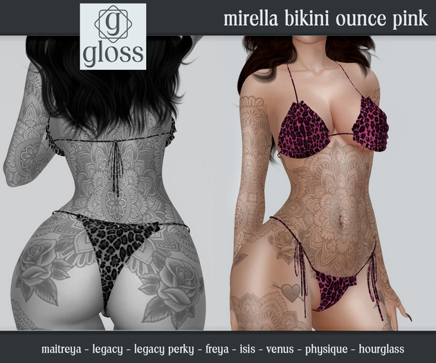 Second Life Marketplace *Gloss* Mirella Bikini Ounce Pink
